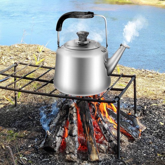 Bouilloire De Camping En Inox – Cafetière / Théière Pour Randonnée – Noire