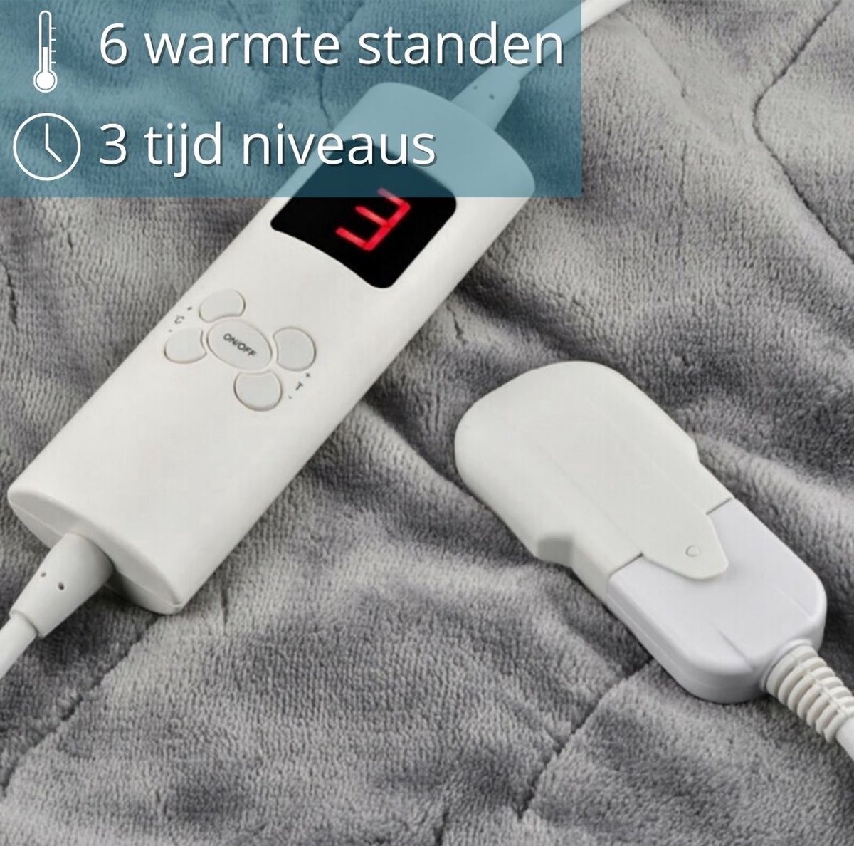 Elektrische Warmtedeken XL 180 x 130 CM met Timer en 3 - afbeelding 2