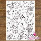 GetGlitterBaby® - Henna Plak Tattoos / Tijdelijke Tattoo / Nep Tatoeage / Fake Festival Tattoes / Temporary Face Body Glitter Tattoo Sticker - Vintage