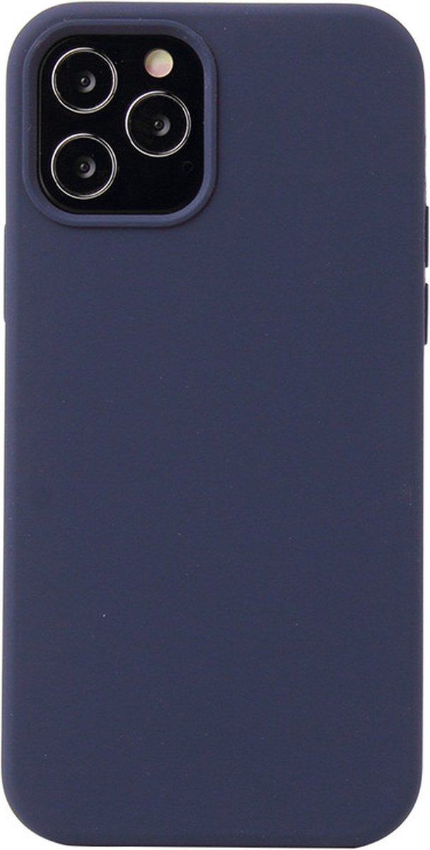 iPhone 12 / 12 PRO Hoesje - Liquid Case Siliconen Cover - Shockproof - Navy Blauw - Provium