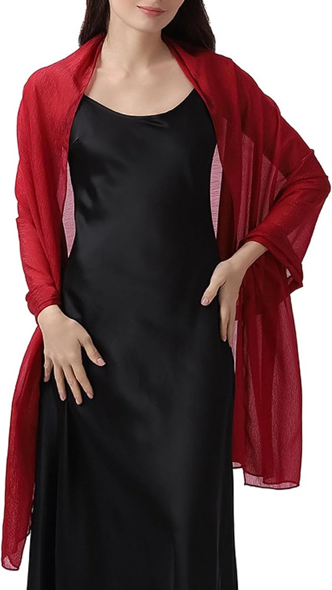 Sjaal voor dames, kousenband en zachte doek van modalvezel, elegante aanvulling voor avond, bruiloft, kantoor of cadeau, 200 x 70 cm