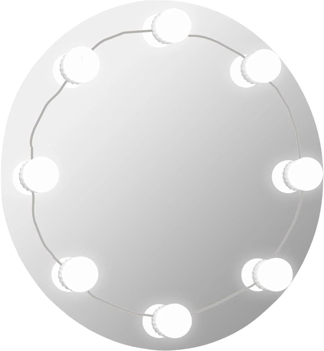 Led-wandspiegel met geslepen rand, moderne wandspiegel met ledverlichting voor slaapkamer, woonkamer of kleedkamer, zelfklevende make-upspiegellamp