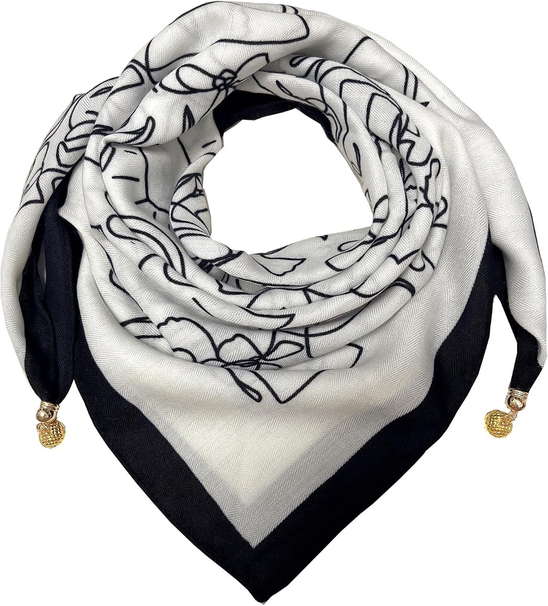 sjaal magneet hals winter mode comfortabele halsketting patroon vintage halsdoek warmtebescherming comfort kantoor werksjaal 70 x 70 cm
