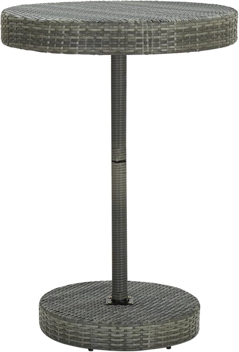 Tuintafel, bijzettafel, tuintafel, tafel, balkontafel, loungetafel, salontafel, koffietafel, terrastafel, poly rotan, grijs 75,5 x 106 cm