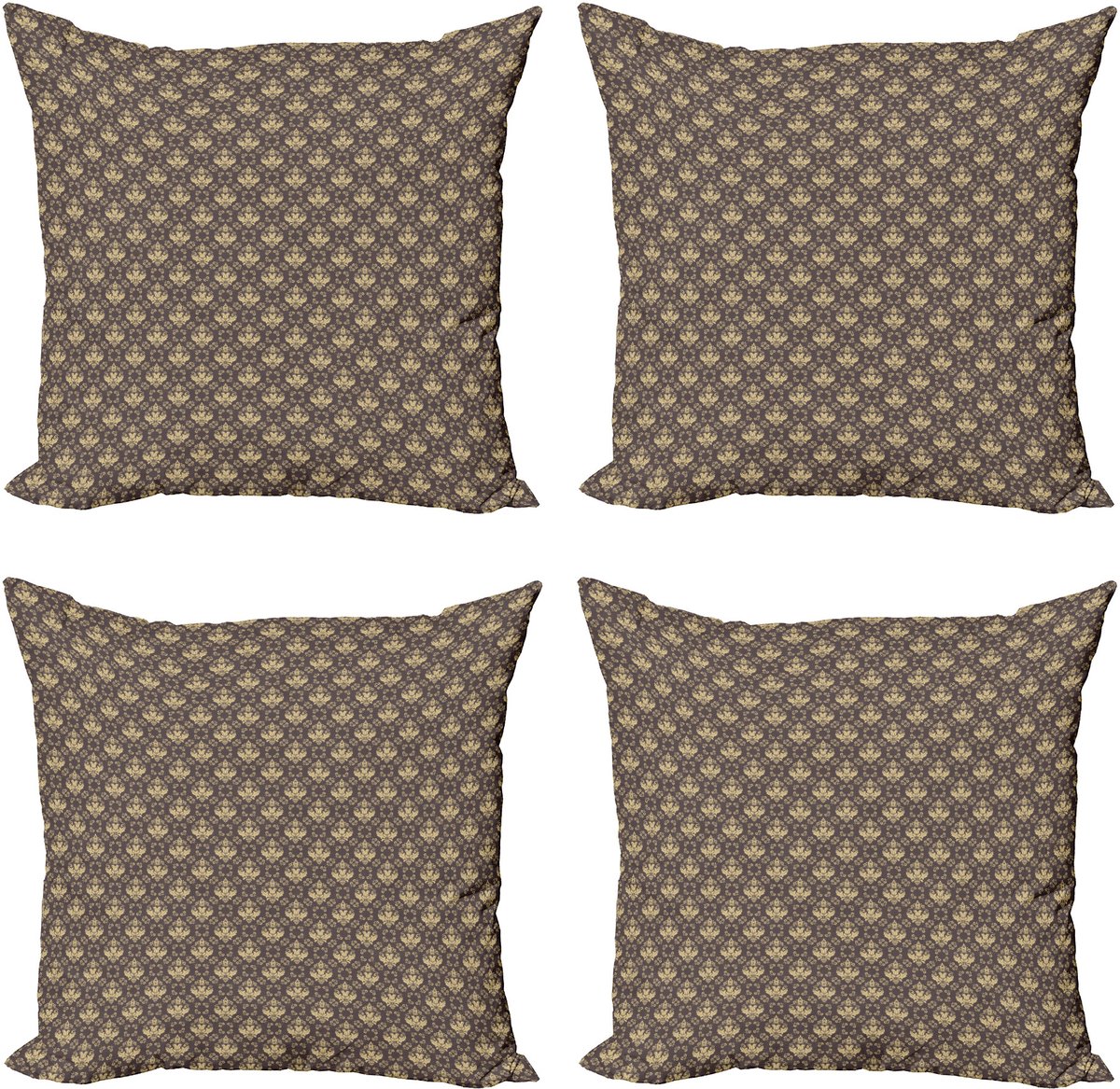 ABAKUHAUS Marokkaans Sierkussen Kussenhoes 4er Set, Oosters Klassik, Modern Accent Dubbelzijdige Digitale Print, 50 x 50 cm, Warm Taupe Kamel