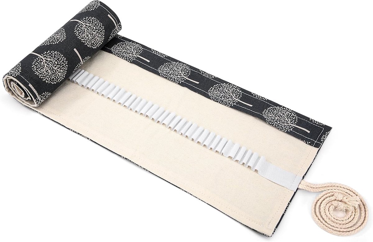 72 gaten canvas rolmapje draagbaar kleurpotloden wrap etui voor studenten, kunstenaars, schilders, Bomenstijl, modern