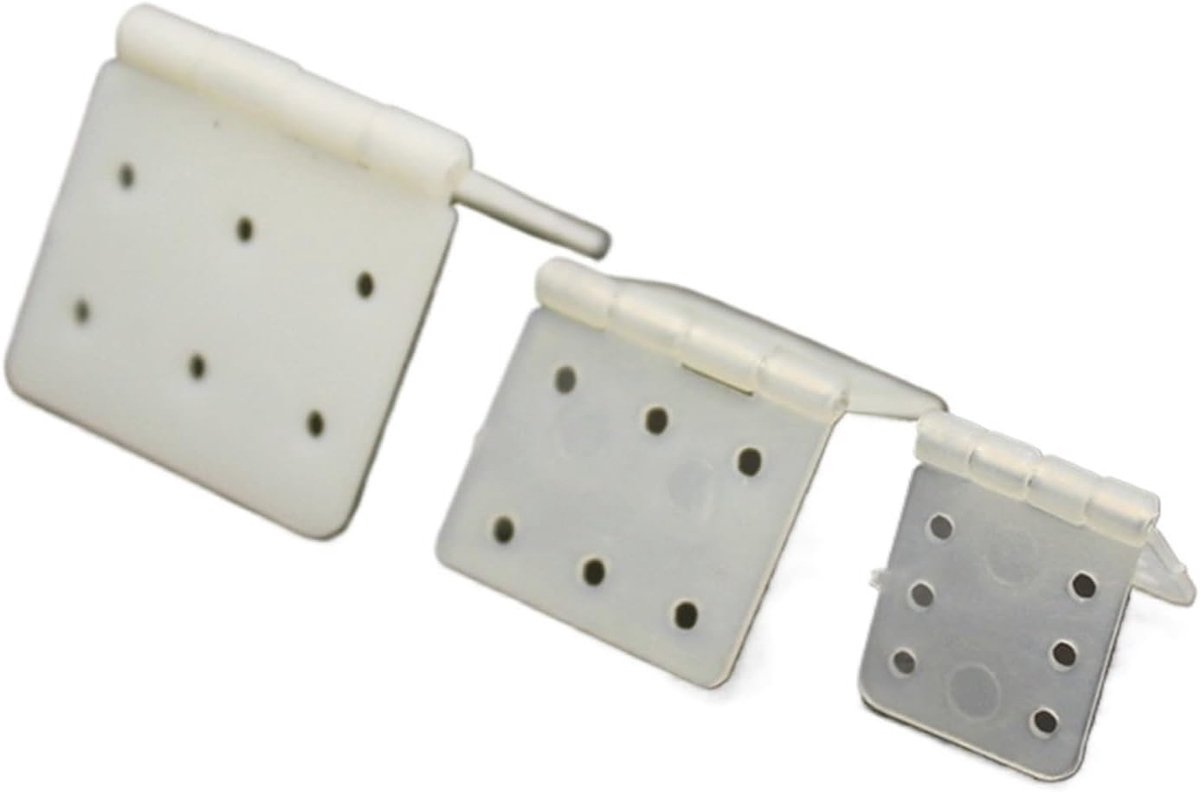 Pinned Scharnier 20x36mm 16x29mm 12x24mm Voor Vliegtuig Vliegtuig Onderdelen Model Vervanging Plastic Nylon Butt Scharnier Deur Scharnieren (10 stuks, B12xL24mm)