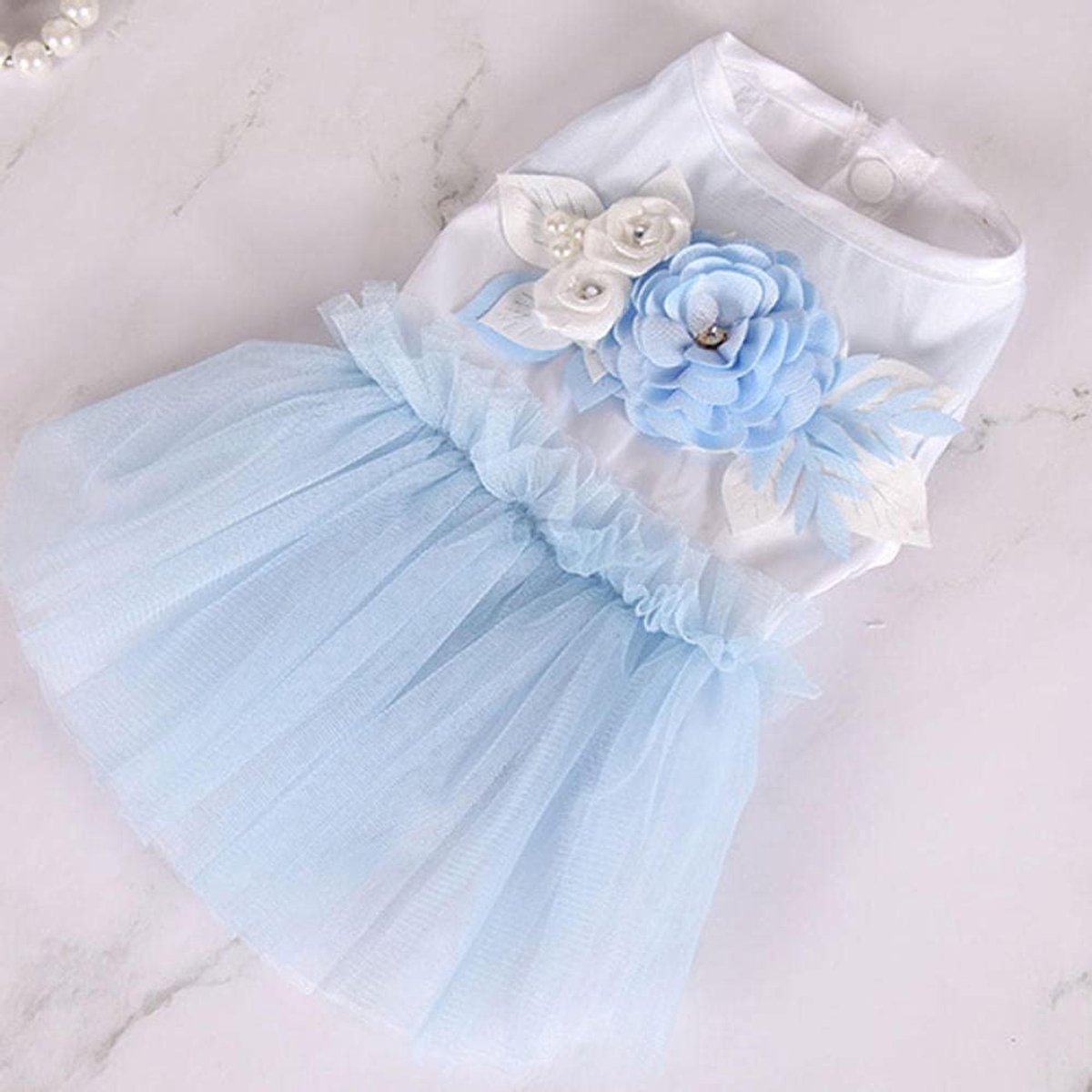 roze kant en tule hond zomerjurk kleine hondenkleding verjaardagsfeest bruiloft vlieg puppykostuum