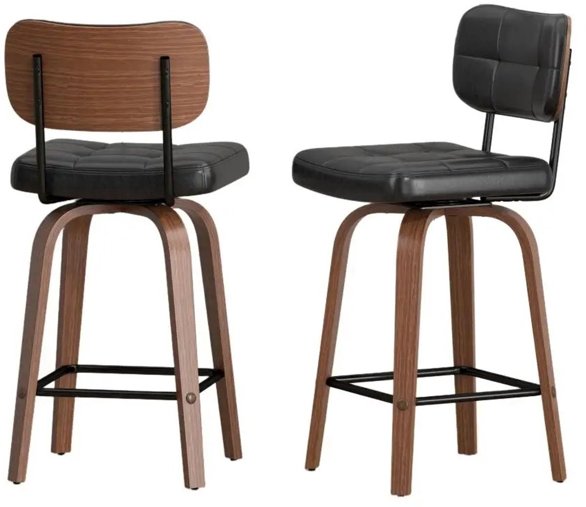 Bresht Scandinavische Eetkamerstoel - 2 stuks - Ergonomische Rugleuning - Antislipbescherming - Max. 120 kg - 49 × 44 × 94 cm