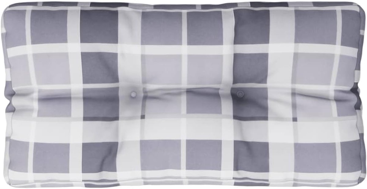 Grijs, geruit, 70 x 40 x 12 cm, outdoor waterdicht zitkussen van polyester met holle vezelvulling voor tuinmeubelen, bank en kruk