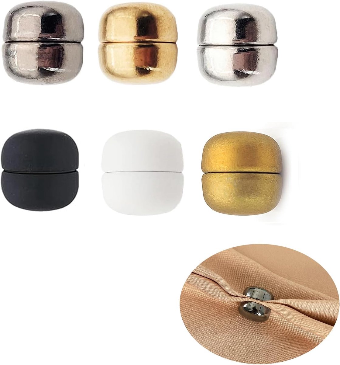 6 paar magnetische hijabbroche voor dames, hijabbroche met magnetische moslim gesp, magnetische hijab-clip, multifunctionele naalden met magneten, sterke spelden zonder gaten voor dames