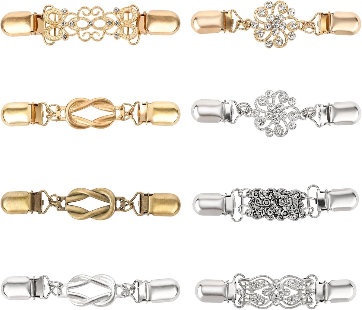 8 clips voor kleding, metalen cardiganclips voor het strakker maken van