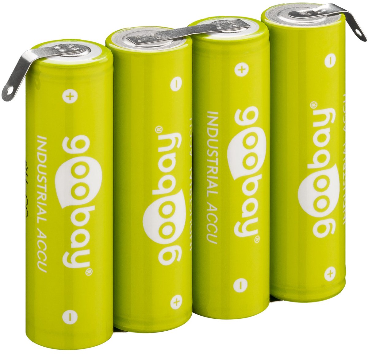 Goobay Oplaadbaar accupack 4x AA LSD-NiMH, 2100 mAh en 4,8 V, met U-soldeerstrip, klaar voor gebruik, met lage zelfontlading