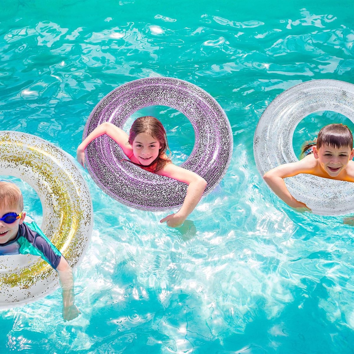 zwemring voor kinderen, rubberen ringen, pailletten, opblaasbare zwemringen, zwembad, drijvende tube, opblaasbaar zwembad voor kinderen