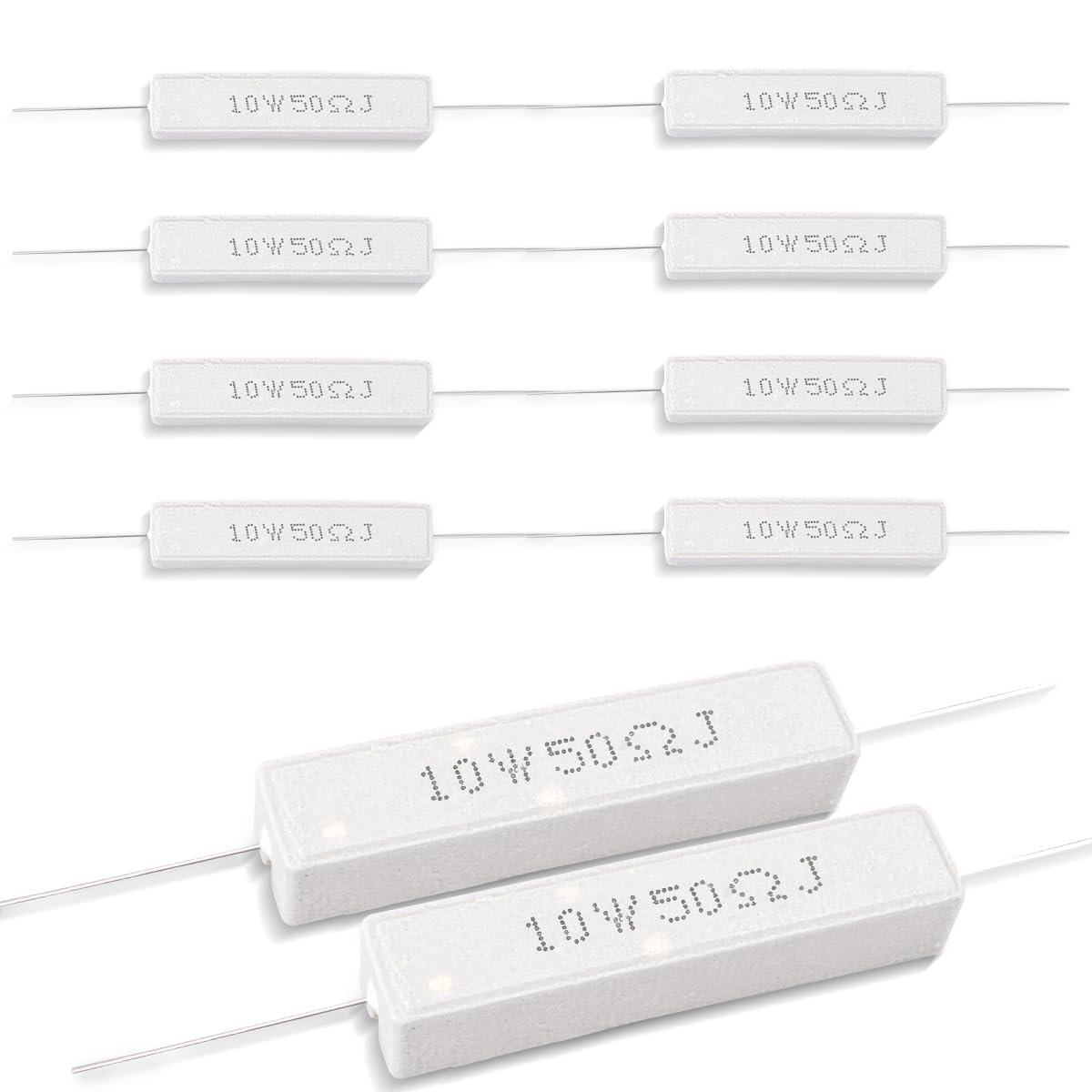 10 PCs 10W 5% Tolerantie 50 ohm Keramische Cementweerstand voor DIY-project en Experimenten
