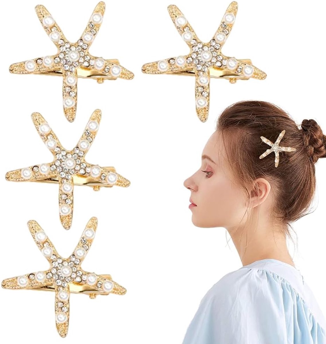 Haarspelden, zeemeerminnenhaaraccessoires, zeemeermin kostuumaccessoires, zeesterhaaraccessoires, zeesterrendecoraties, carnaval