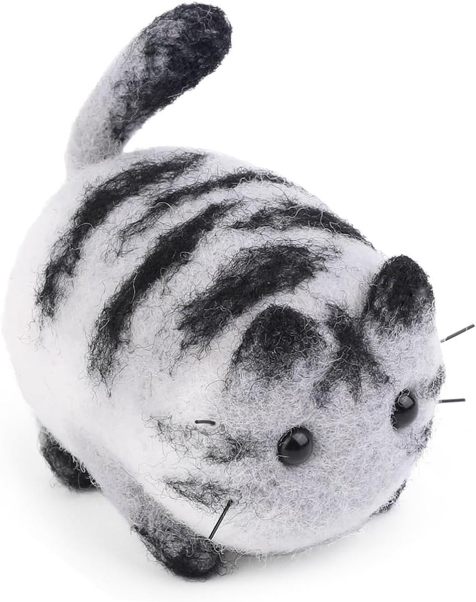 Needle Felting Kit Dierenwolviltbenodigdheden met Foam Pad Naalden Instructies Sleutelhanger voor beginners DIY Handwerk