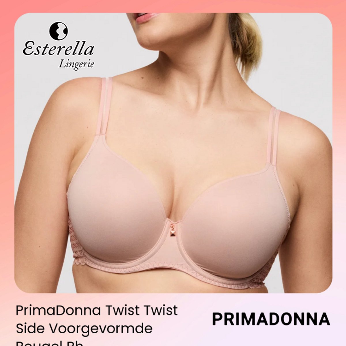 PrimaDonna Twist Twist Side Voorgevormde Beugel Bh 0242570 Powder Rose - maat EU 80B / FR