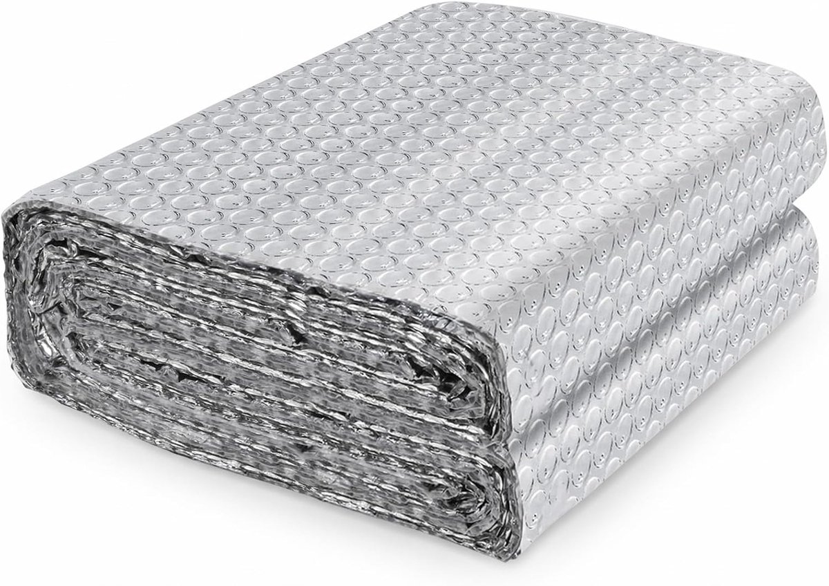 Aluminium Luchtkussenfolie – Isolatiefolie 60cm x 6m voor Warmte-isolatie van Ramen, Daken, Leidingen, Voertuigen