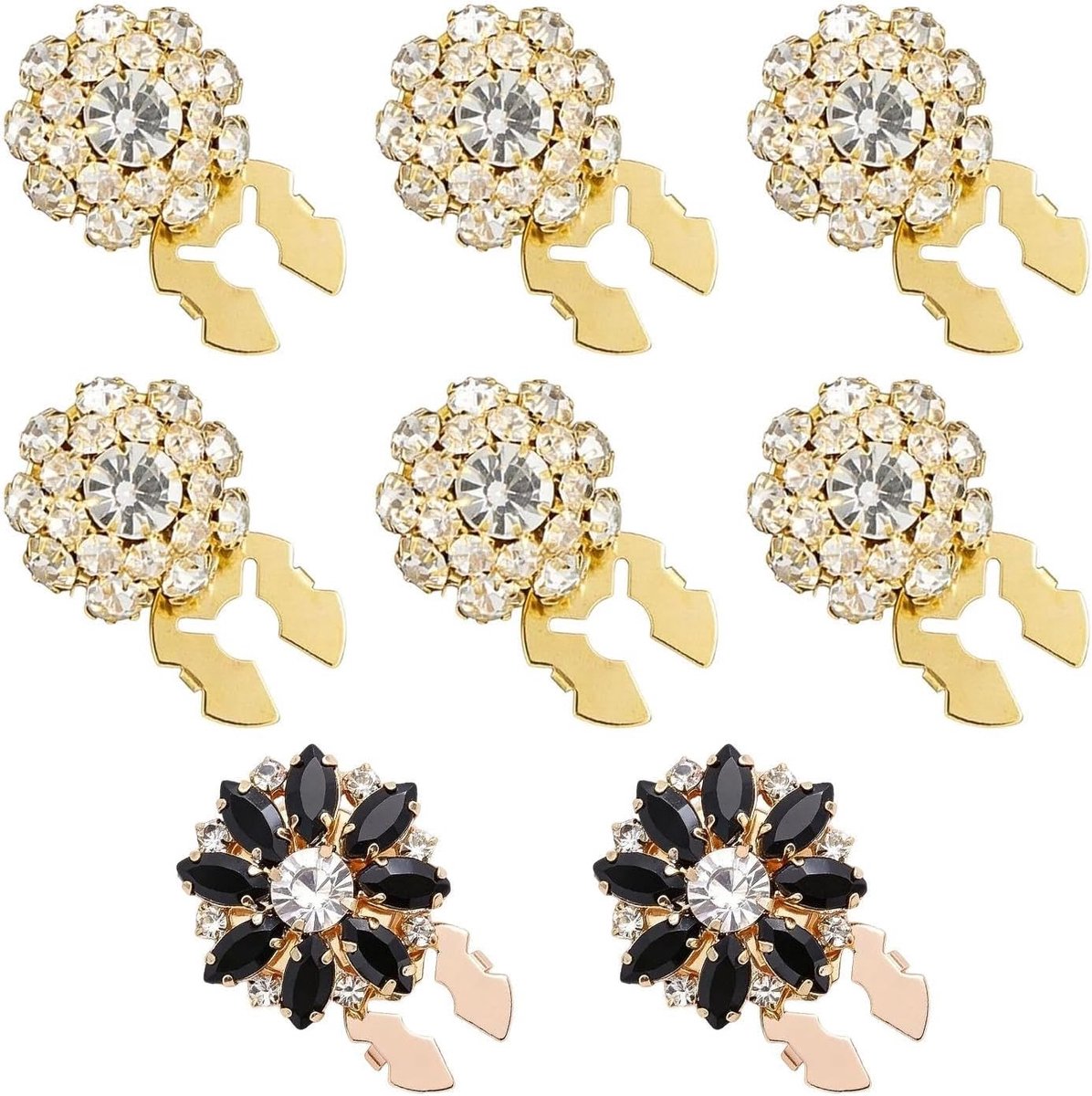 8 Stks Glanzende Strass Knoppen, Metalen Shirt Knoppen, King Decoratie Accessoires, Geschikt Voor Pakken En Jassen.