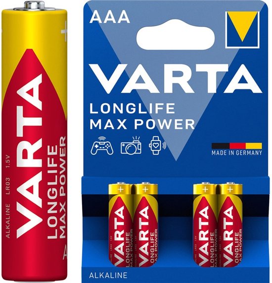 Varta Longlife Max Power AAA Blister 4 stuks