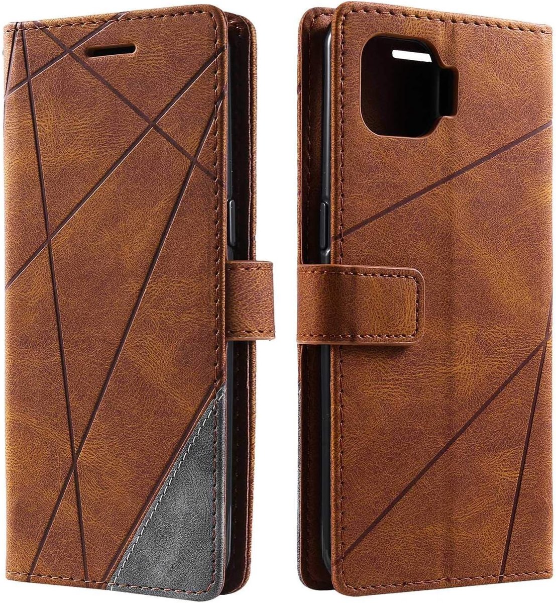 Hoesje voor Oppo A93 / Oppo Reno 4F, PU Lederen Beschermhoesje Flip Beschermhoes Telefoonhoes Telefoonhoesje voor Oppo A93 / Oppo Reno 4F, Bruin