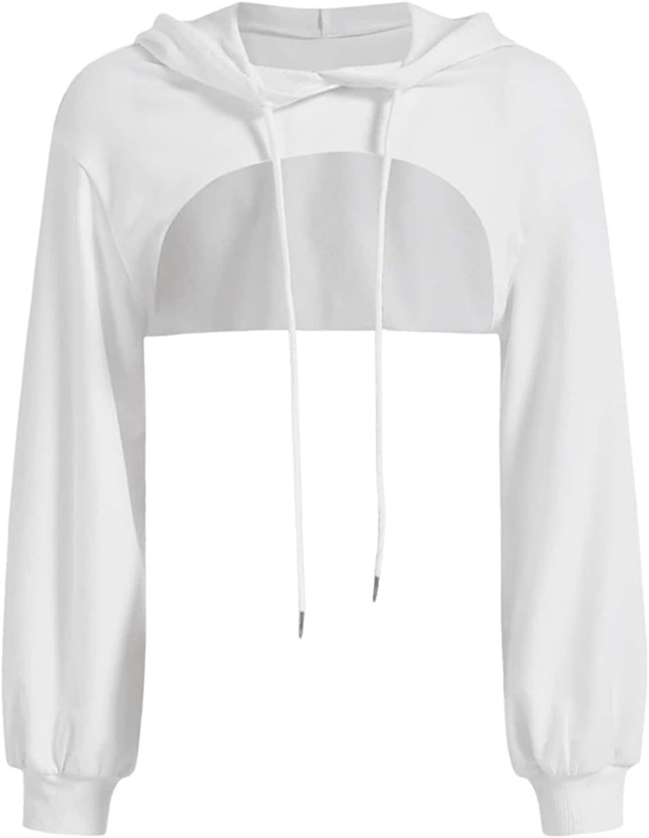 Sweatshirt voor dames in grote maten, lange mouwen, effen, onregelmatige persoonlijkheid, vrijliggende navel, ultrakort, bovendeel met lange mouwen, los sweatshirt