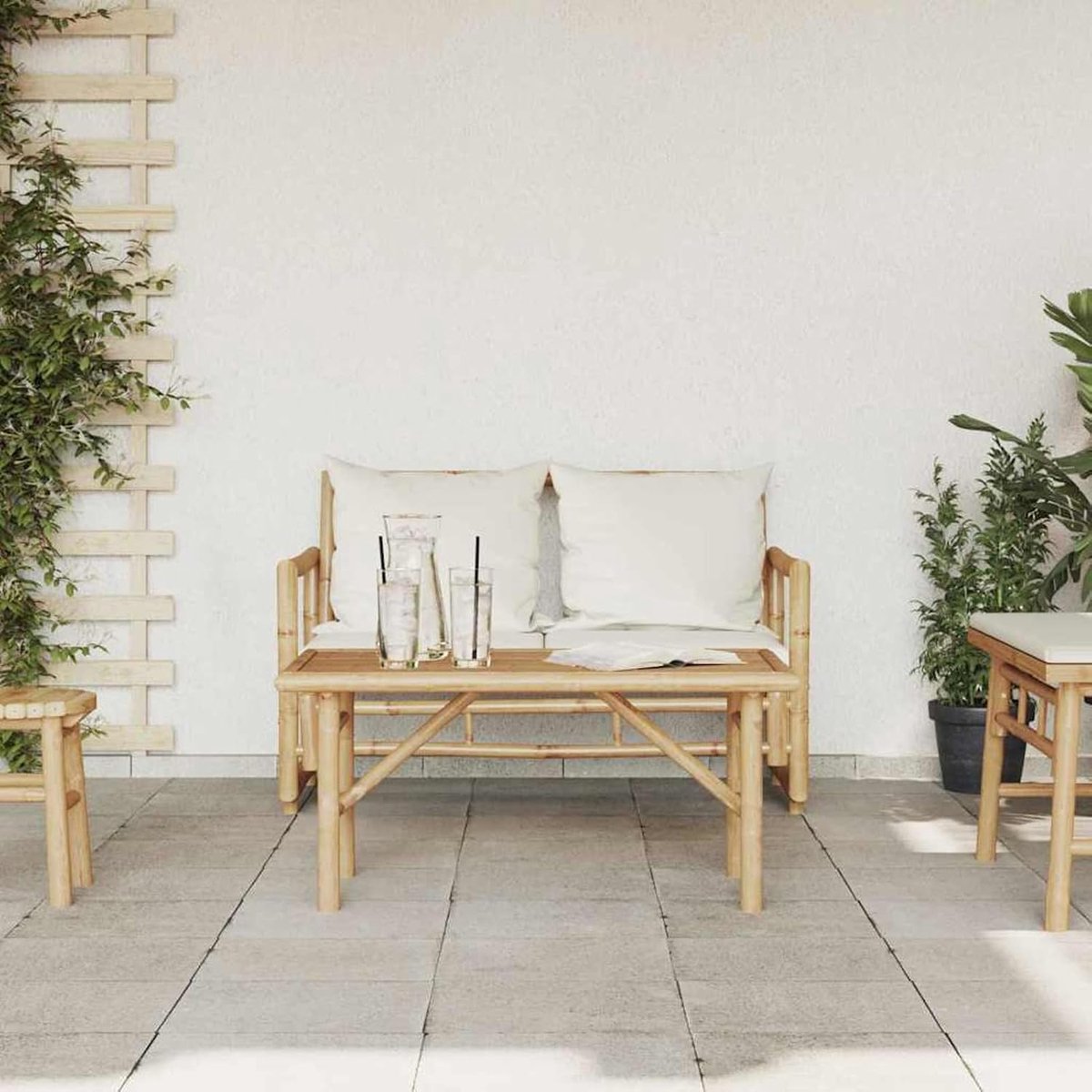 Bruin 90 x 50 x 43 cm bamboe voor moderne inrichting stabiel meubelstuk, tafels en koffietafels