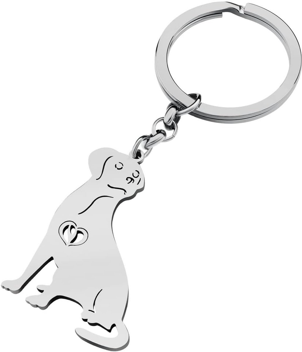 18K Goud Verzilverd Leuke Hond Sleutelhanger Sleutelhanger Voor Vrouwen Meisjes Geschenken Auto Portemonnee Sleutels Hond Liefhebbers Charms Accessoires