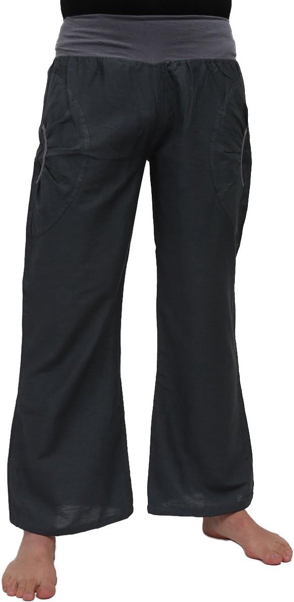 Yogabroek van katoen, met stretchband en twee praktische zakken, perfect voor yoga en als harembroek, uniseks voor mannen en vrouwen, diverse maten en designs