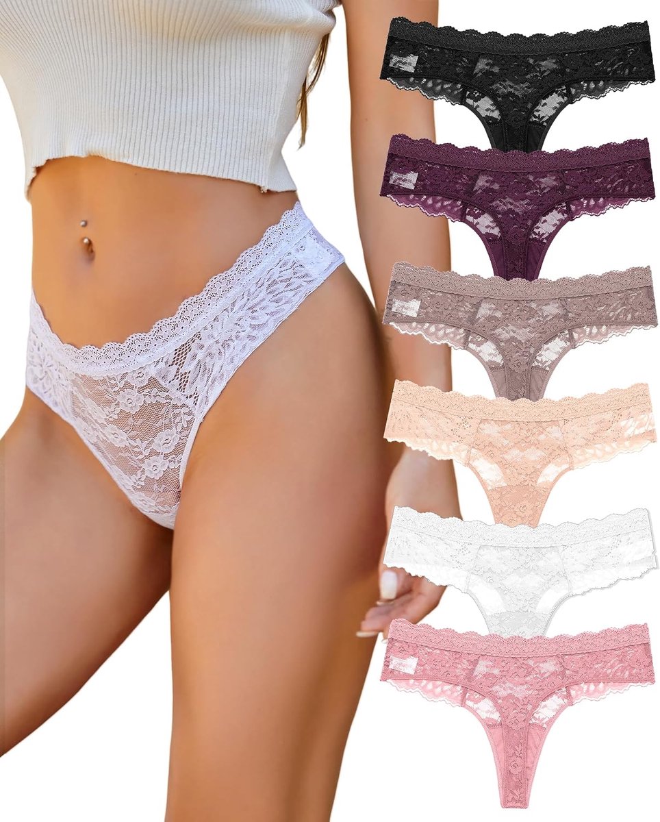 Ondergoed sexy kant set van 6 strings vrouwen multipack S-XL