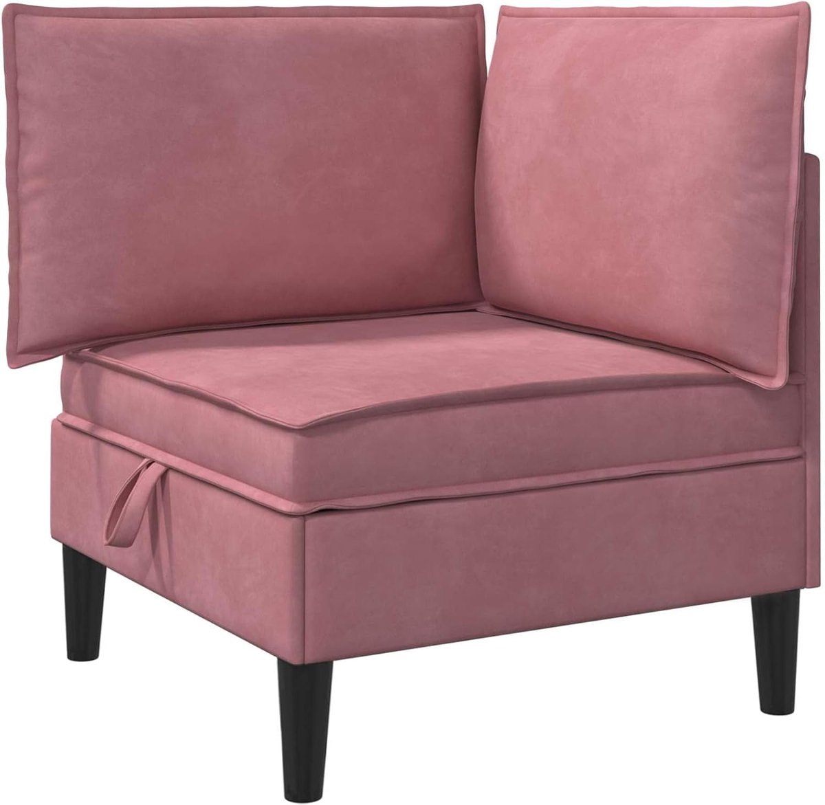 Sofa met opbergruimte Roze Fluweel, gestoffeerde bank bank bank-element voor woonkamer appartement kantoor logeerkamer 42027080