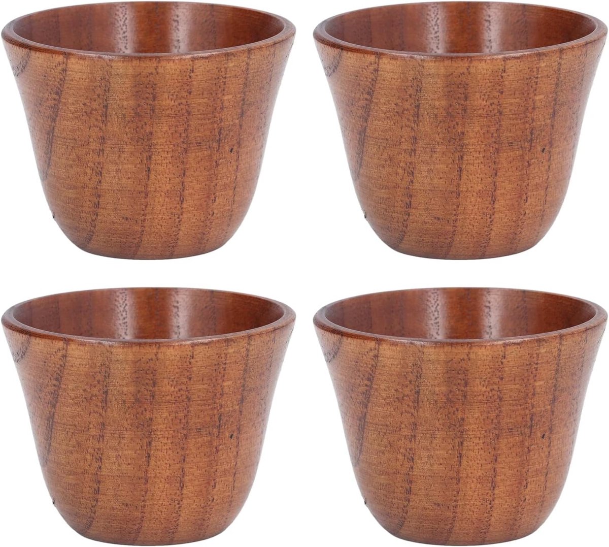 4-delige Houten Beker, 75 Ml Japanse Stijl Houten Drinkbeker Koffiemok Theekopjes voor Thuisrestaurant