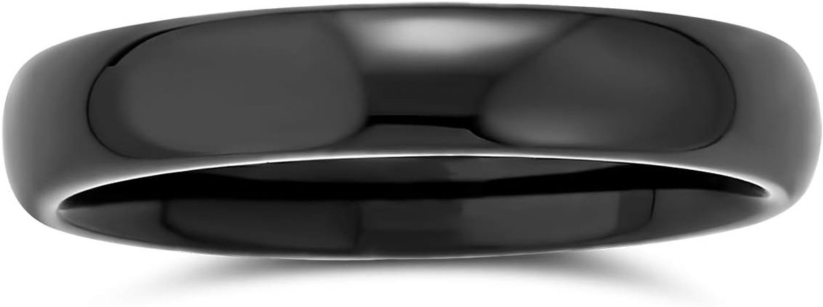 Plain Eenvoudige Dome Koppels Klassieke Zwart Rose Goud Plated Titanium 2-8MM Trouwring Ring Voor Mannen Vrouwen Comfort Fit