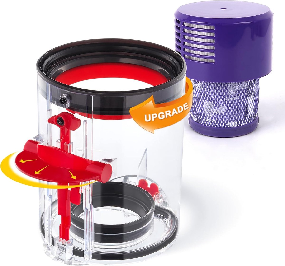 Vervangende stofbak voor V10 vloerstofzuiger, reservebak voor V10 Part No.969509-02 met HEPA-filter