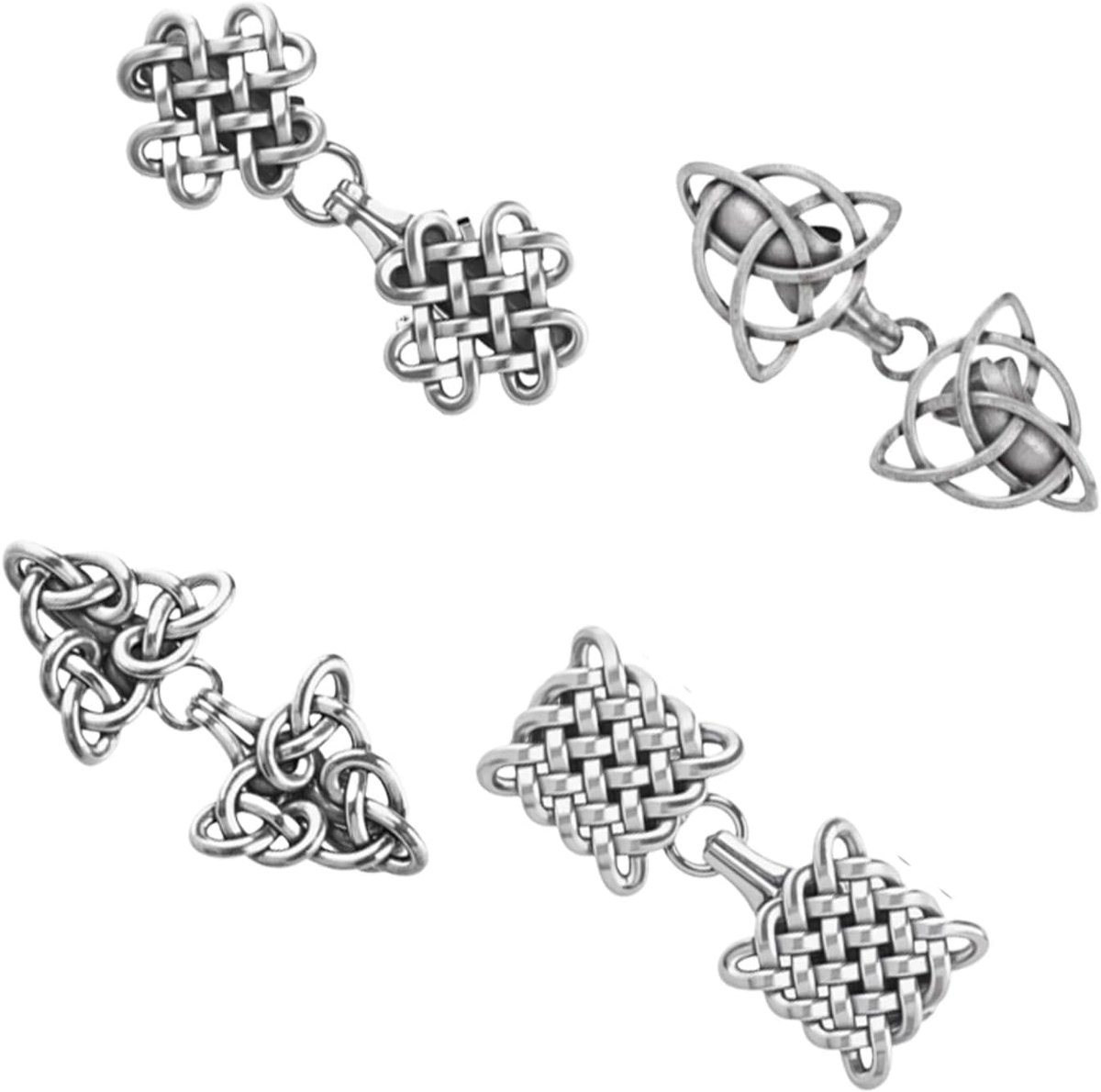4 stuks Cardigan clip, trui klemmen, vintage kraagklemmen, omhang sluiting, gebreide vest clips, retro swirl mantel broches voor meisjes en vrouwen