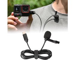 Clip-on microfoon type C voor Insta360 X4 / X3/Insta360 One X2/Insta360 One RS/Insta360 One R/OSMO Action 3/DJI Action 2 1,5 m draad (voor Insta360 Ace/Ace Pro)