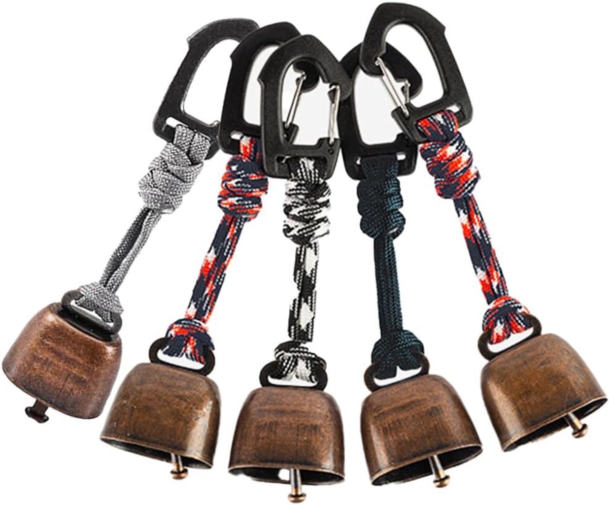 set van 5 stuks, berenklokken, voor wandelen, anti-verlies belletjes, luide berenklokken, veiligheidsfluitje voor kamperen, wandelen, outdoor