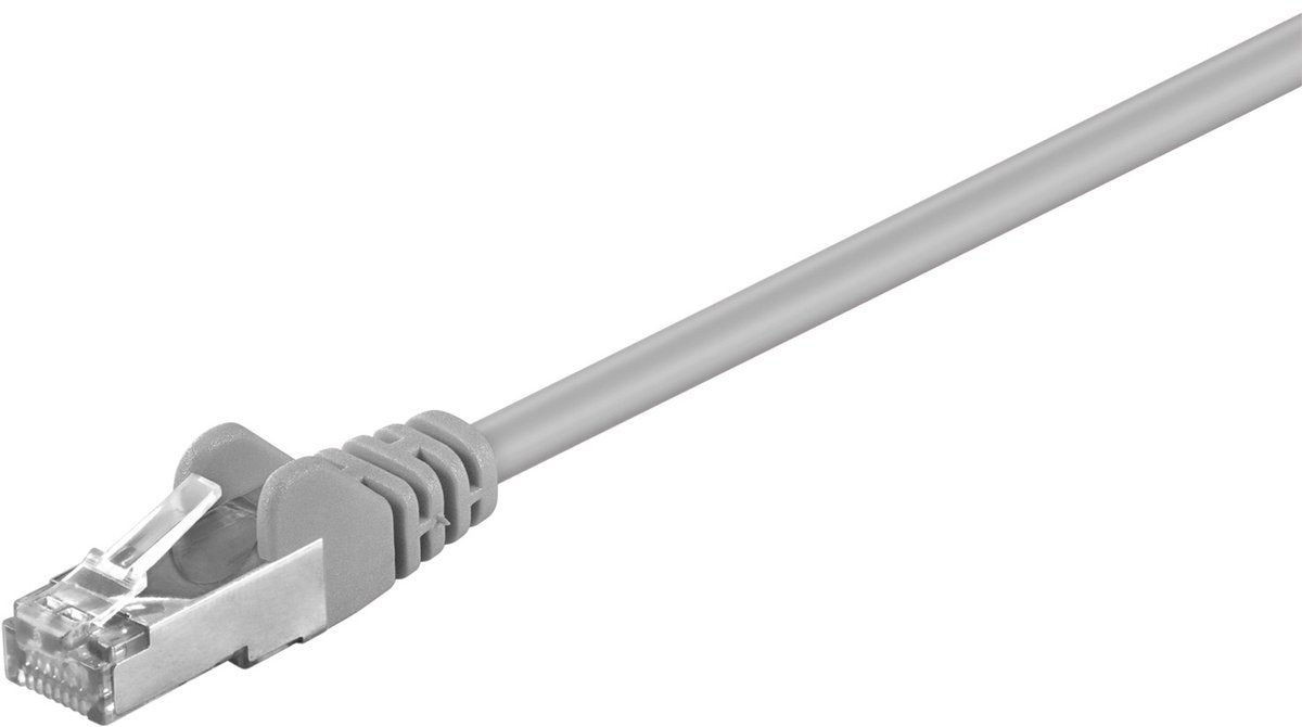 Goobay CAT 5e netwerkkabel, SF/UTP, grijs, 7,5 m, met koper beklede aluminium geleider (CCA)