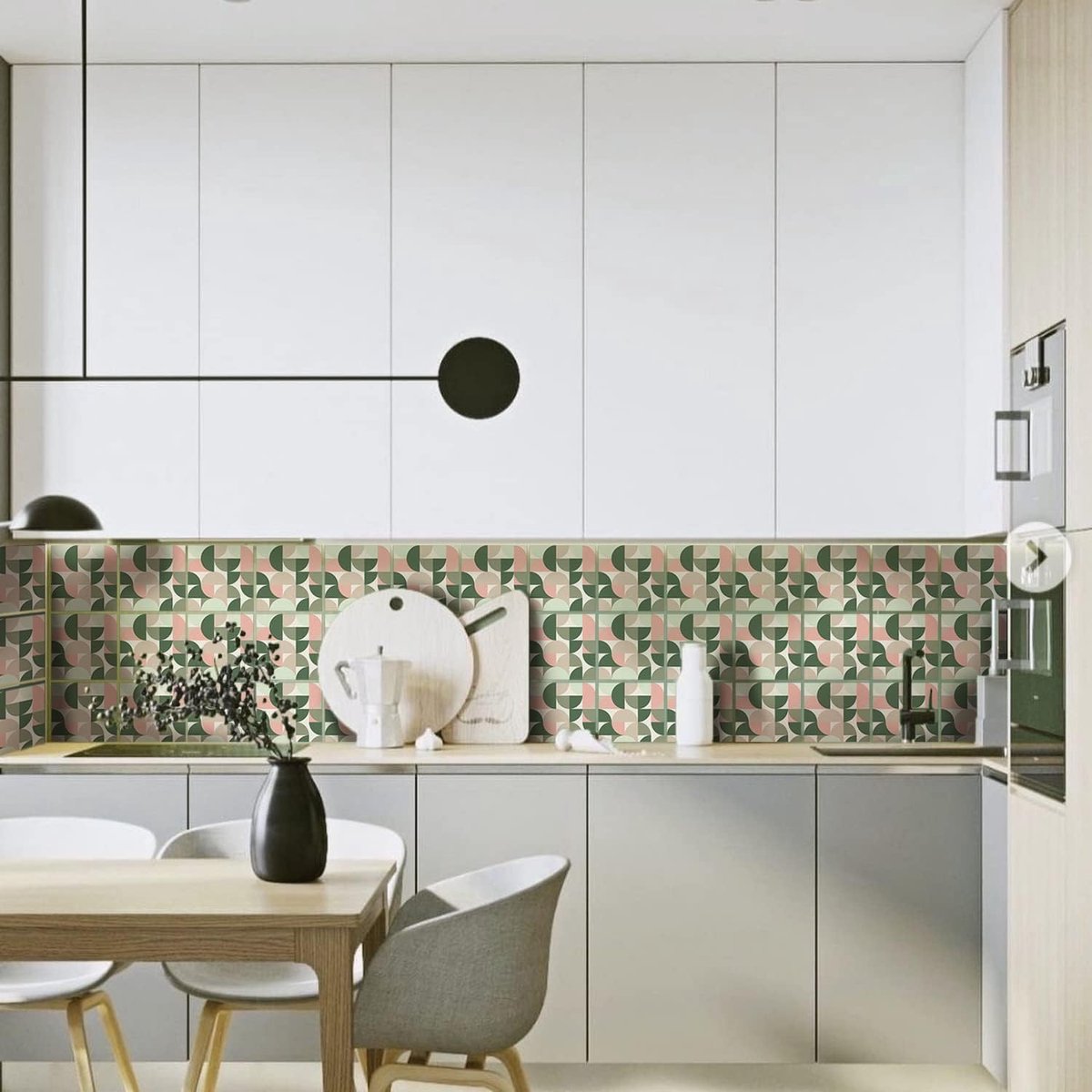 Tegelstickers, afpellen en opplakken, zelfklevende backsplash tegeltransfersticker, geschikt voor keuken, badkamer en woonkamer, in boho-stijl, muurstickers, 20 x 20 cm, 10