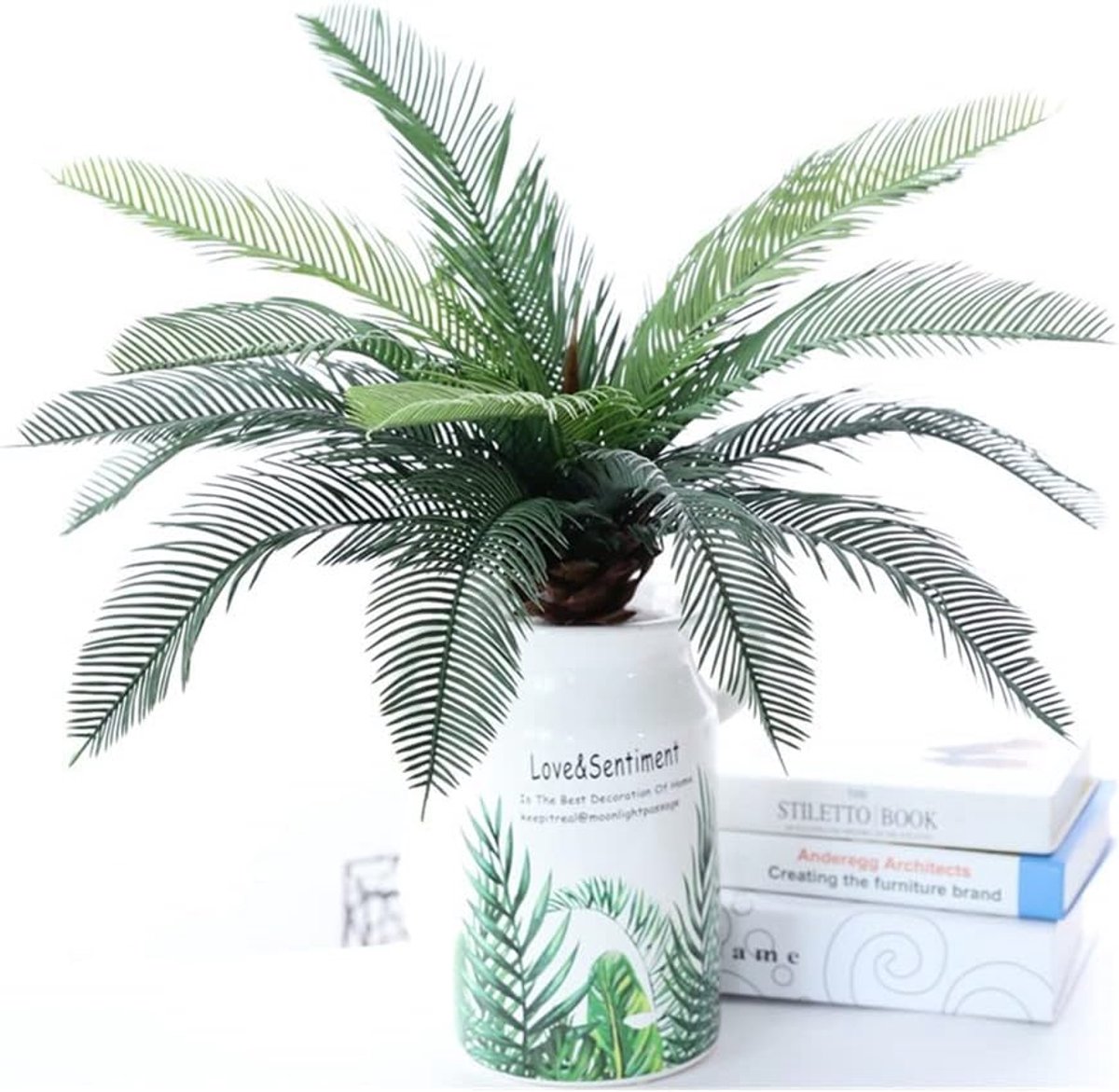 Brazilië tropische palmboom kunstbloemen plastic nep plant boeket for jungle party nieuwe appartement decoraties faux gebladerte Kunstplant (Color : C)