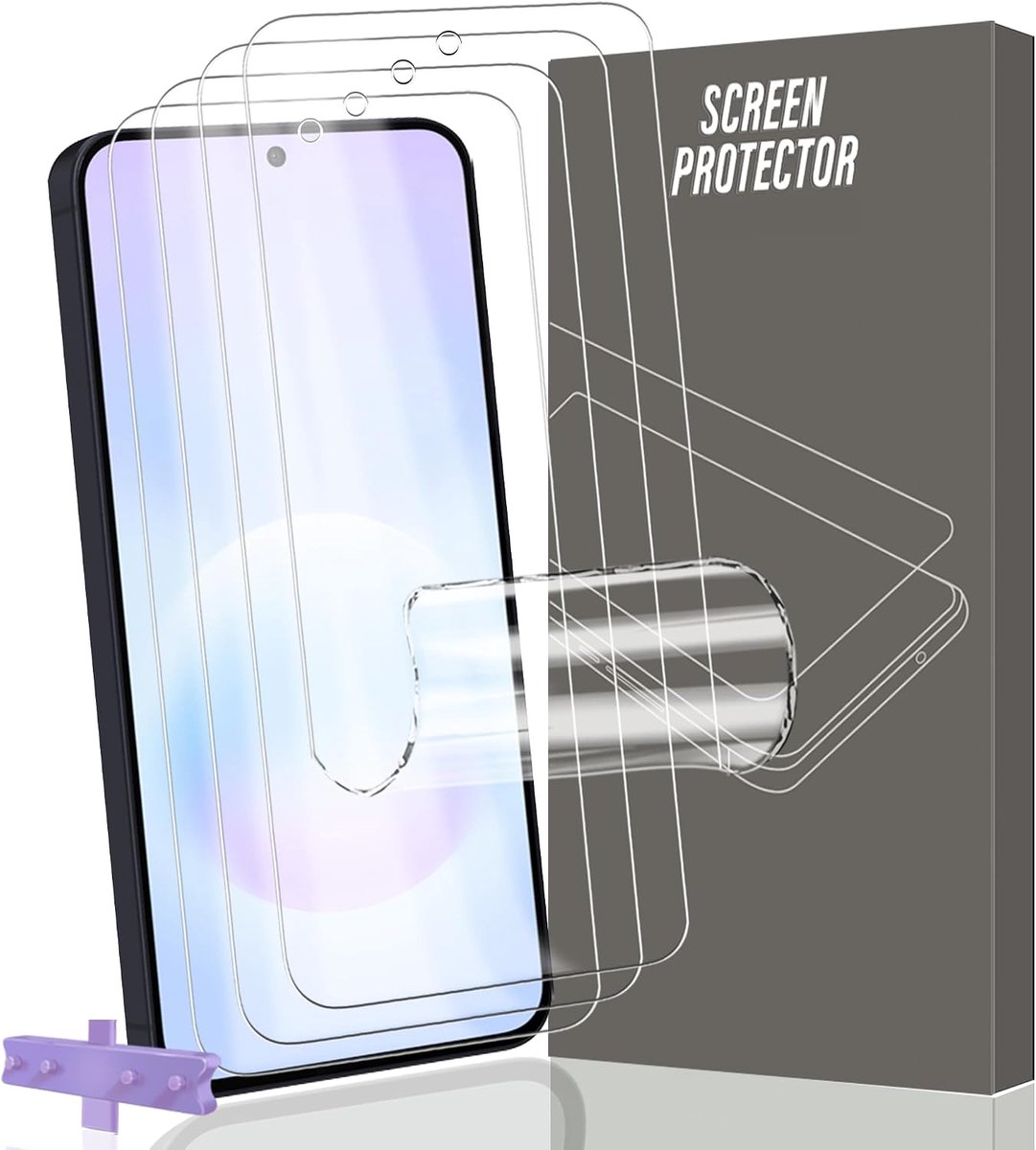 4 stuks TPU beschermfolie voor Samsung Galaxy A57 5G – volledige dekking, met montagehulp, krasbestendig, hoesvriendelijk, hoge gevoeligheid, HD-heldere