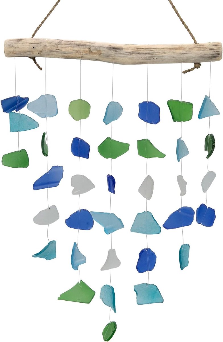 mobiel van gerecycled glas – Boho zachte windgong voor tuin of binnendecoratie