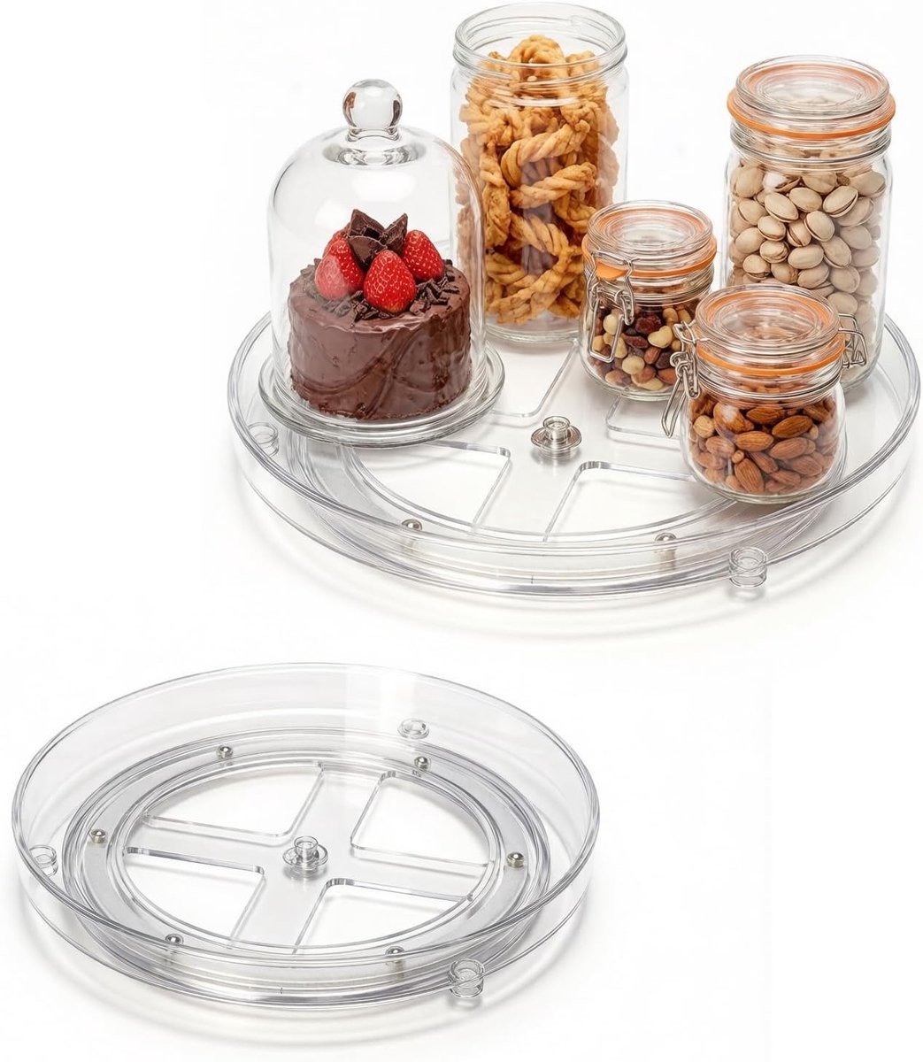 d27+23cm, 360° draaiplateau-organizer, keuken- en koelkastorganizer