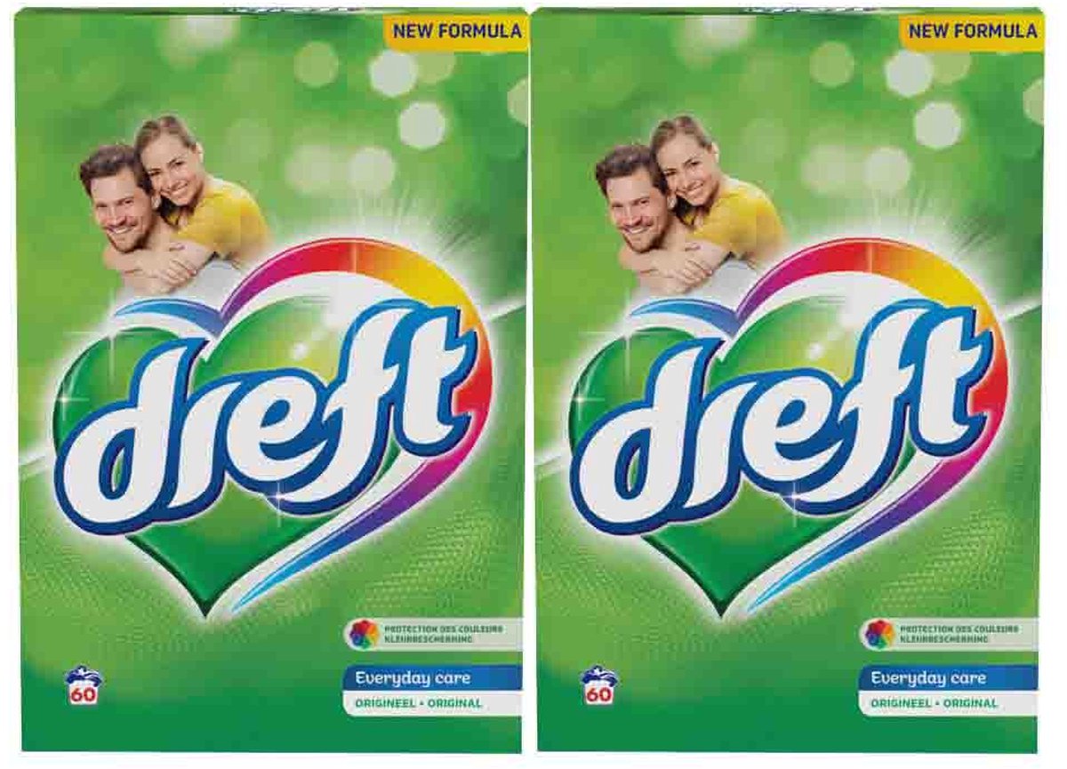 Dreft - Poeder Wasmiddel Professional 60 Wasbeurten - 2 x 3,9 kg - Voordeelverpakking