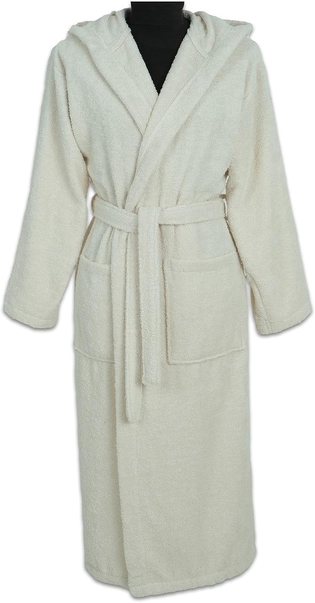 - Luxe badjas met capuchon, 100% katoen, zacht en absorberend, ideaal voor spa en thuis, voor dames en heren