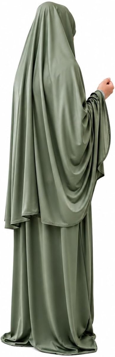 Tweedelig (Khimar + rok), één maat trek op hoofddoek rekbaar lycra ideaal voor elke dag/thuis/werk/reizen/Hajj/Umrah/Moskee/Madrassa/Ramadan/Eid/Gift