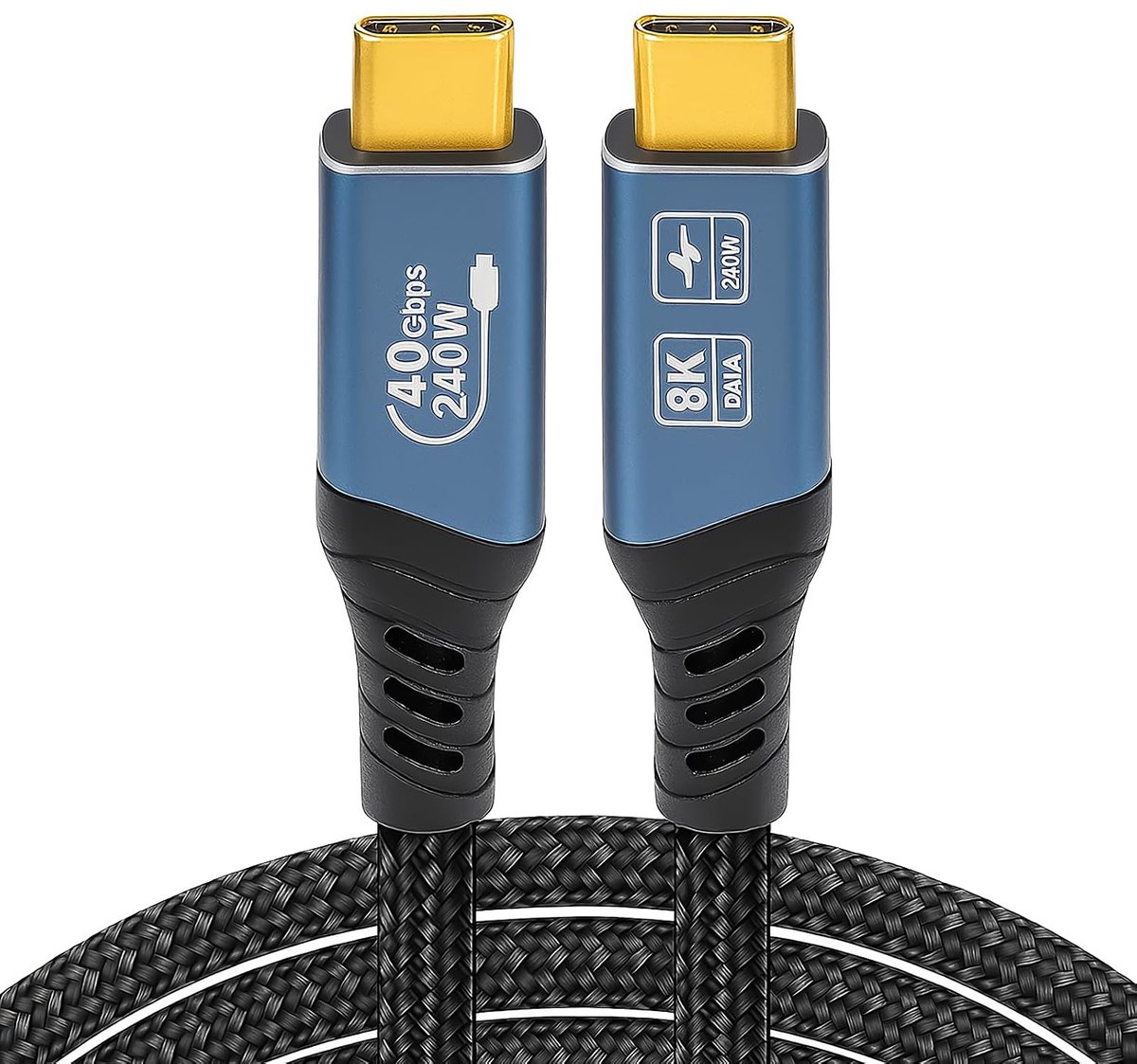 1 m USB-kabel C Thunderbolt 4, USB-kabel C snel opladen 240 W resolutie 8K @ 60 Hz USB4 40 Gbps datakabel voor Thunderbolt 3 MacBook Docking Station SSD Macbook iPad Pro