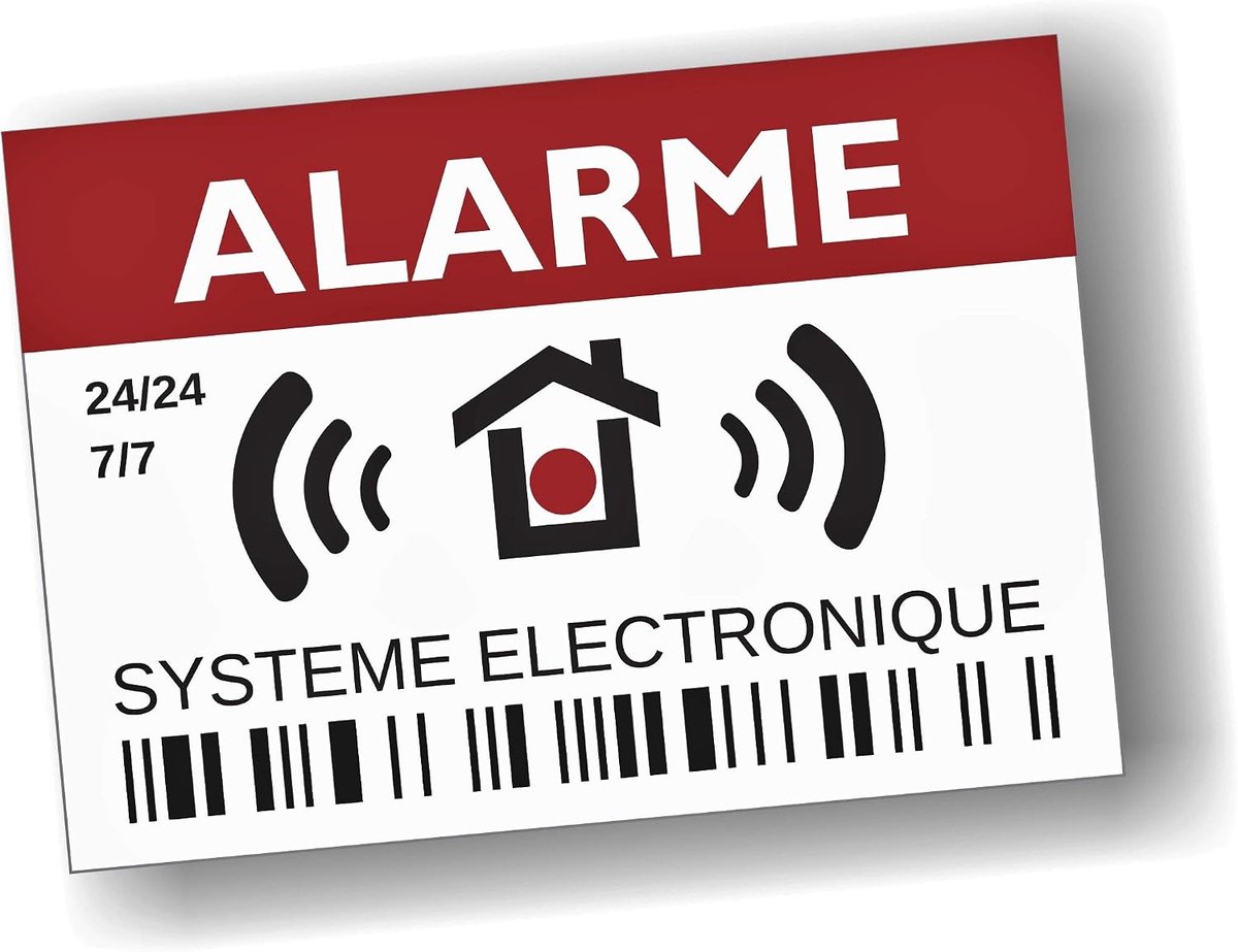 Stickers Alarm - Elektronisch systeem - Set van 12 - Afmetingen 7,4 x 5,2 cm