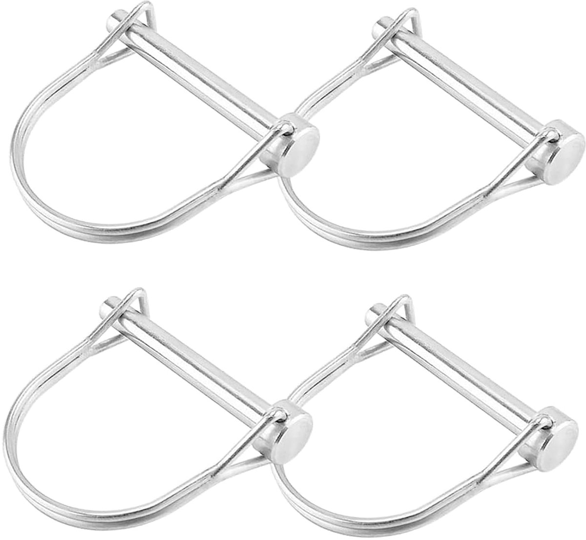 Set van 4 vouwpennen, D-vormige veiligheidspen, veerstalen veiligheidsbouten met borgpen voor boerderijaanhanger, 5 x 35 mm
